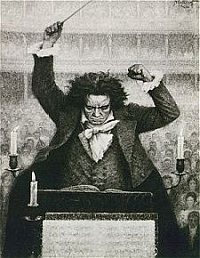 The gifted Beethoven is highly energized at the podium.