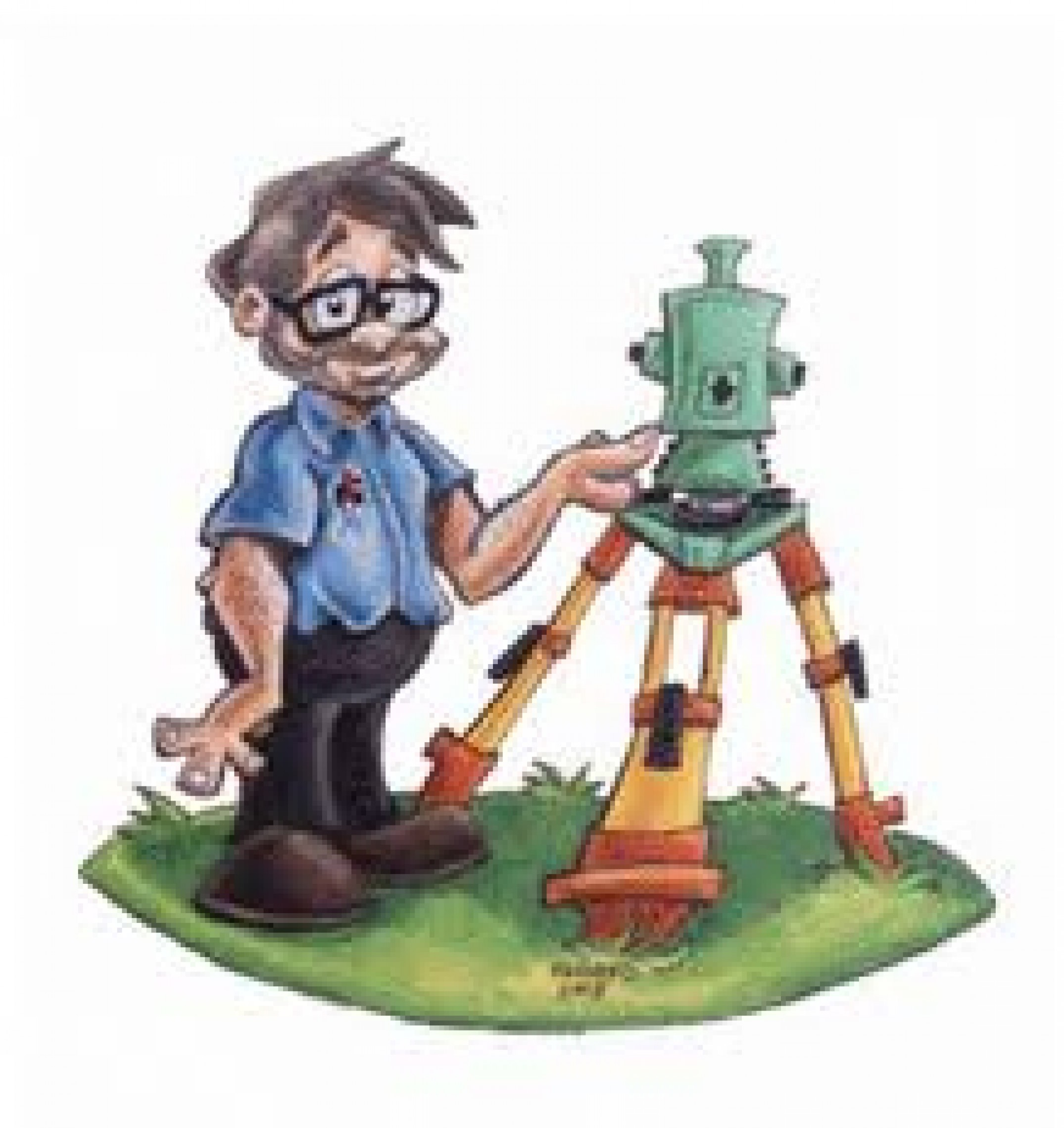 A nerdy boy holds a weird looking machine
